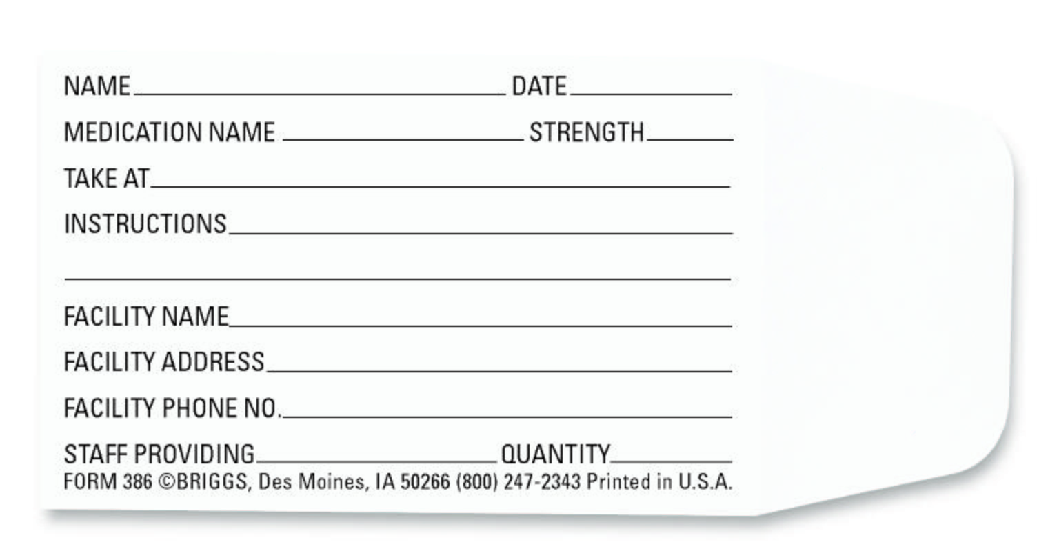 Pre-Printed Drug Envelope
